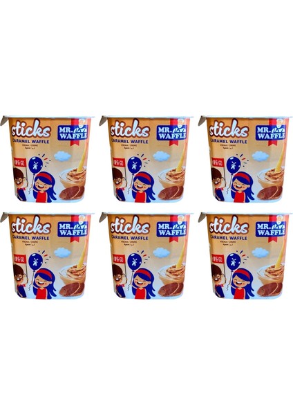 Sticks Caramel Waffle 50 gr x 6 Adet