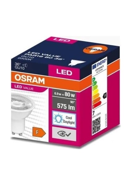 GU10 Duylu 6,9 W LED Ampul 6500 Kelvin Beyaz Işık