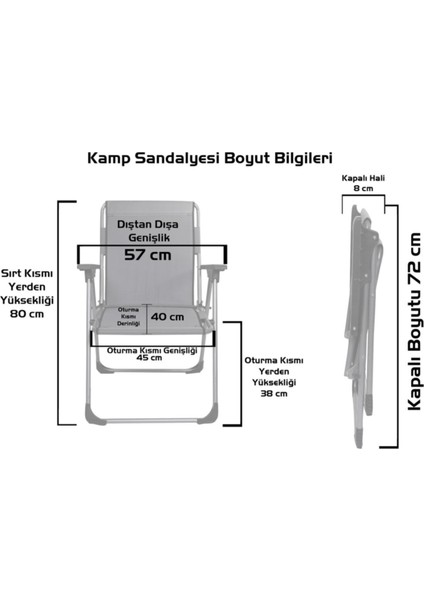 2''Li Katlanır Lüks Kamp Ve Piknik Sandalyesi