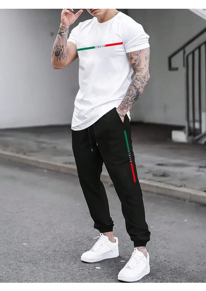 Erkek Oversize Eşofman Takım - Italya Baskılı Lastikpaçalı Pavro Rahat Kesim Oversize Geniş Kalıp