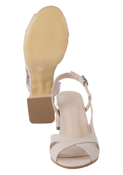 25BY25.958 Bej Cilt Stıletto Topuklu Ayakkabı fırsatları