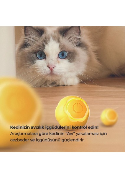 Luxury Akıllı Kedi Topu, Kendinden Hareketli Kedi Oyuncağı, Interaktif Kedi Köpek Topu Pembe 1 Adet