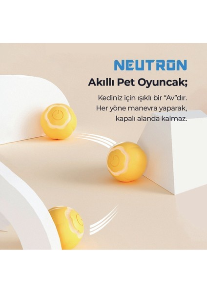 Luxury Akıllı Kedi Topu, Kendinden Hareketli Kedi Oyuncağı, Interaktif Kedi Köpek Topu Pembe 1 Adet