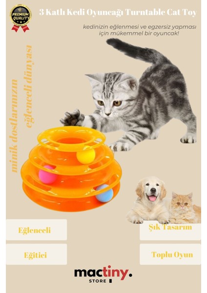 Luxury Premium Ürün Kaliteli Üretim Sağlam Dayanıklı Katlı Kedi Oyuncağı Turntable Cat Toy 1 Adet