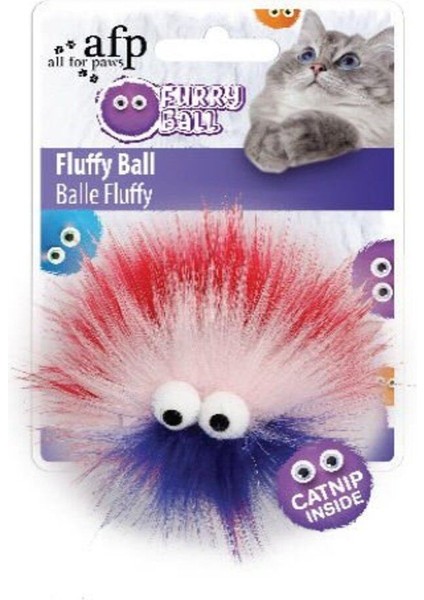 Luxury Furry Ball Tüylü Top Kedi Oyuncağı Kırmızı 1 Adet