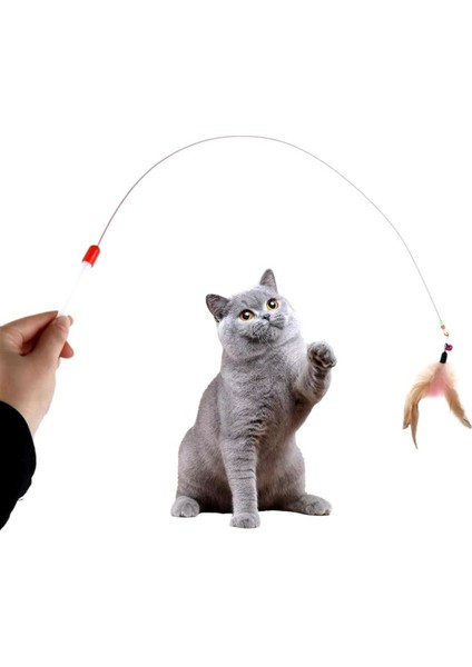 Luxury Kedi Oyun Oltası 90 cm Renkli Tüylü Kedi Oyuncağı 1 Adet