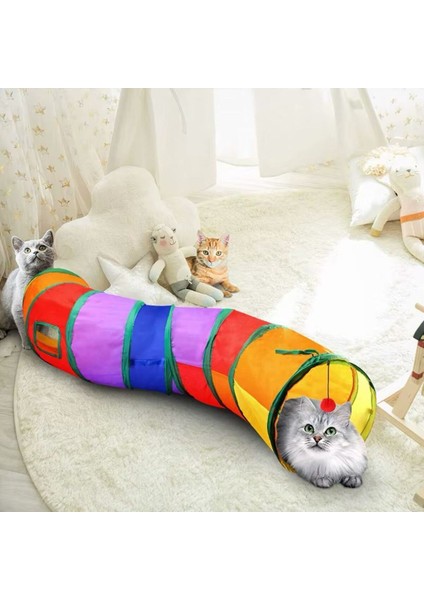 Luxury Kedi Tüneli Katlanır Gökkuşağı S Kıvrımlı Kedi Köpek Oyun Tüneli Evcil Hayvan Oyun Tüneli 1 Adet
