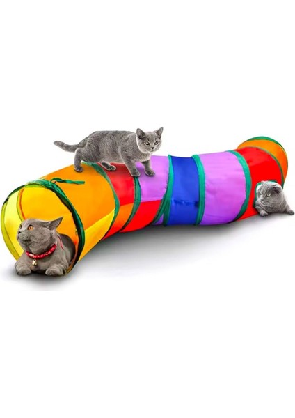 Luxury Kedi Tüneli Katlanır Gökkuşağı S Kıvrımlı Kedi Köpek Oyun Tüneli Evcil Hayvan Oyun Tüneli 1 Adet
