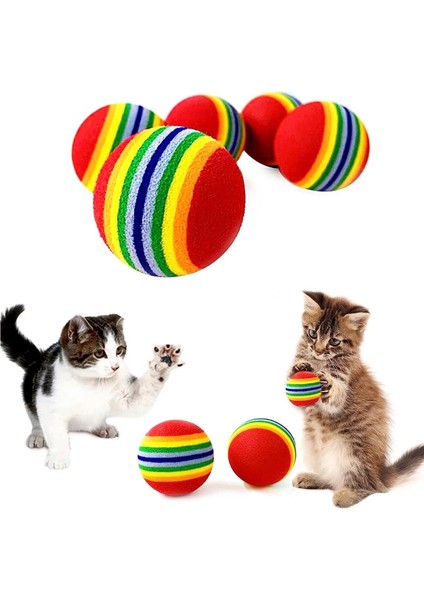 Luxury 4'lü Gökkuşağı Eva Kedi Köpek Çiğneme Oyun Topu 1 Adet