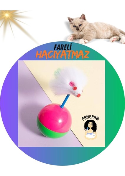Luxury Tüylü Fare Şekilli Hacıyatmaz Kedi Oyuncağı 1 Adet