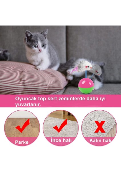 Luxury Kedi Oyun Topu Fareli Hacı Yatmaz Akıllı Kedi Topu Yavru Kedi Oyuncakları Oyun Tüneli Köpek Yatağı 1 Adet