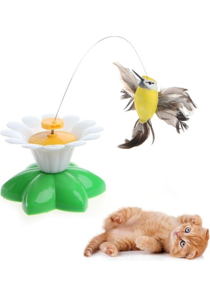 Luxury Hareketli Kedi Oyuncağı Dönen Kuş Başlıklı ( Pille Çalışır) 1 Adet