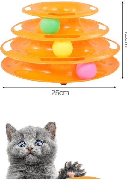 Luxury 3 Katlı Kedi Oyuncağı Dairesel Kedi Oyuncağı Kedi Tower Turuncu Oyun Seti Kedilerinizin Vakit Geçir 1 Adet fırsatları