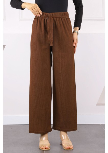 Kahverengi Bürümcük Bol Paça Pantolon