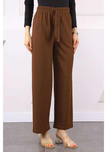 Kahverengi Bürümcük Bol Paça Pantolon fiyatları