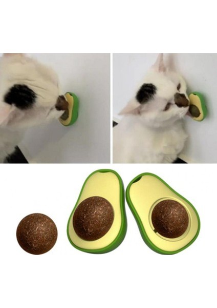 Luxury Demdem Avokado Dönen Kedi Nanesi Cat Mint Oyun Topu Doğal Catnipli Kedi Oyuncağı 1 Adet