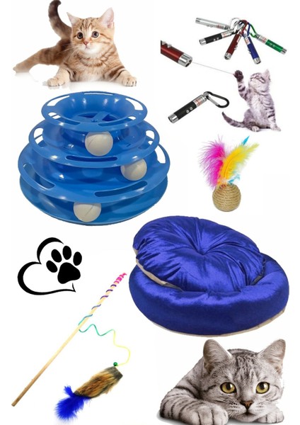 Luxury Kedi Yatak ve Oyuncağı Seti 1 Adet