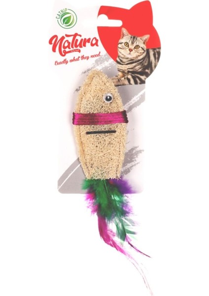 Luxury Doğal Sünger Balık Kedi Oyuncak 15 cm PTC-049 1 Adet