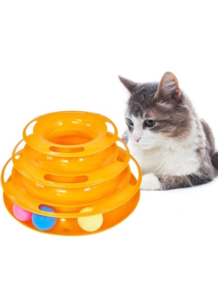 Luxury 3 Katlı Kedi Oyuncağı Kedi Başlıklı. Pembe 1 Adet fırsatları