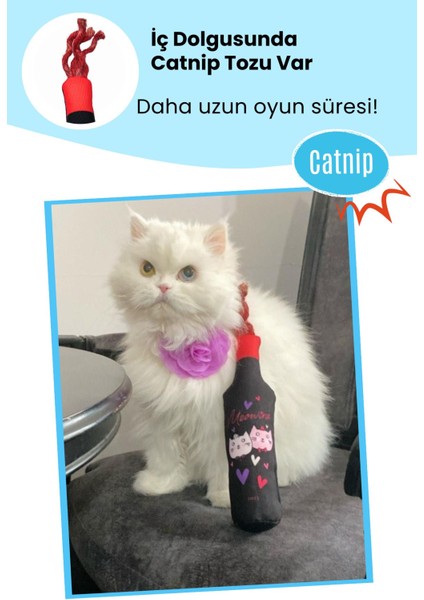 Luxury 2'li Kedi Oyuncak Seti Mama Saklamalı Peluş Gül ve Catnipli Hışırtı Sesi Çıkaran Peluş Şişe 1 Adet fiyatları
