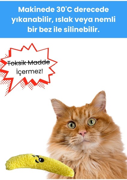Luxury Peluş Muz Kedi Oyuncağı Kedi Otlu Catnipli Sarı Peluş Kedi Oyuncakları 1 Adet indirimleri