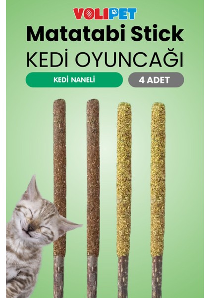 Luxury Kedilerin Bayıldığı Naneli ve Gall Meyveli Matatabi Stick 4'lü 1 Adet
