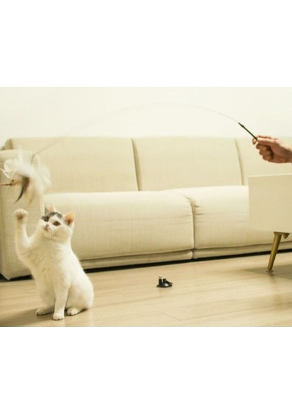 Luxury Vantuzlu Tüylü Zilli Kedi Oyun Oltası 1 Adet