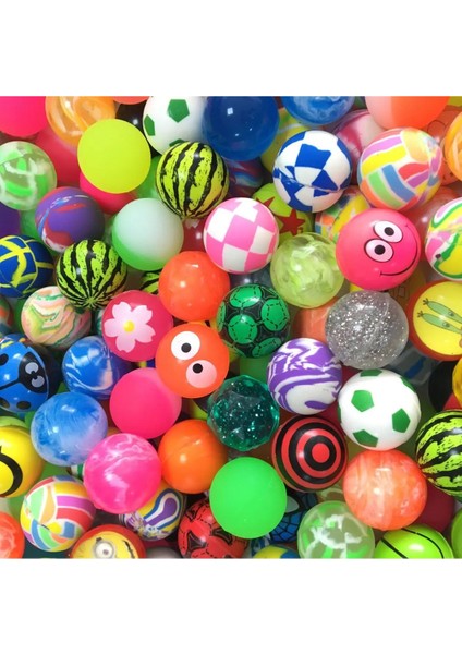 Luxury 45 Adet Küçük Zıplayan Oyun Topu - Kedi Oyuncağı Karışık Desenli - Oyuncak Top - 23 mm 1 Adet