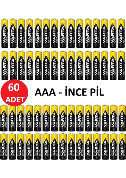 Super Heavy Duty Toplam 60 Adet Özel Pil Paketi - 60 Adet - Aaa - Ince Pil