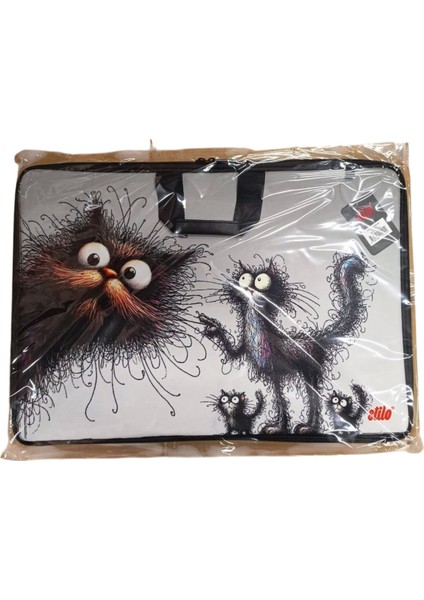 Kumaş Resim & Proje Çantası (35X50) Desenli (35*50) ( Cat Family)