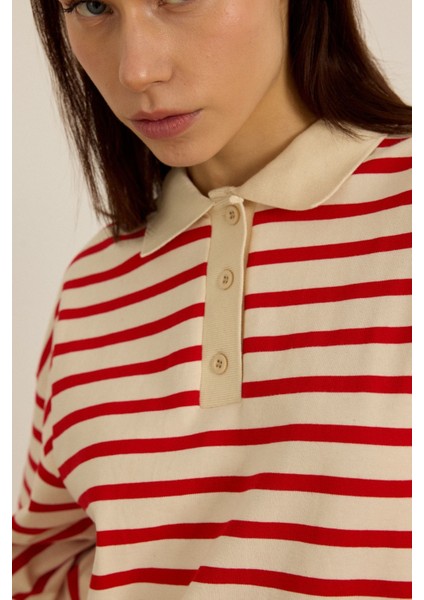 Çizgili Polo Yaka T-Shirt Black modelleri