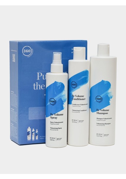 360 Hair Professional Volume Şmp 450ML-COND 300ML-SPRAY 250ML Set