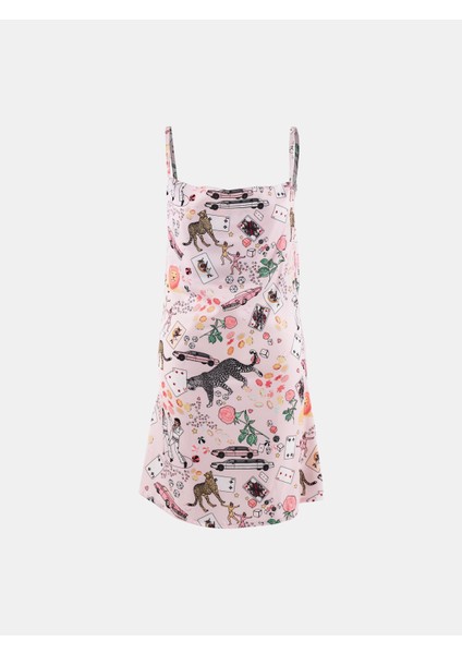 Saten Askılı Elbise Gecelik Vegas Desen modelleri