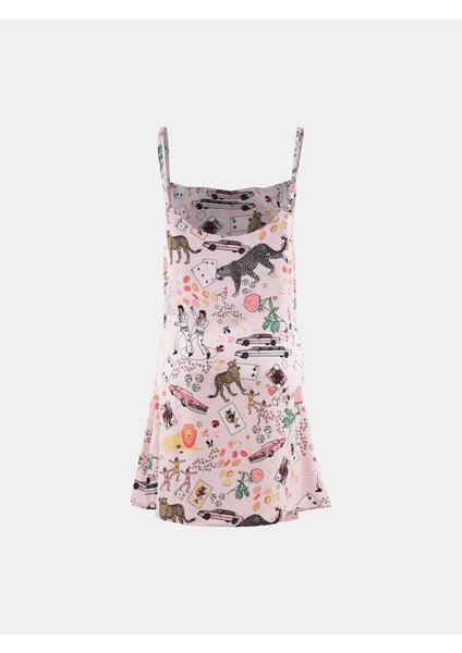 Saten Askılı Elbise Gecelik Vegas Desen fırsatları