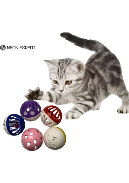 Luxury Kedi Oyuncağı Zilli Top 5 Adet 1 Adet