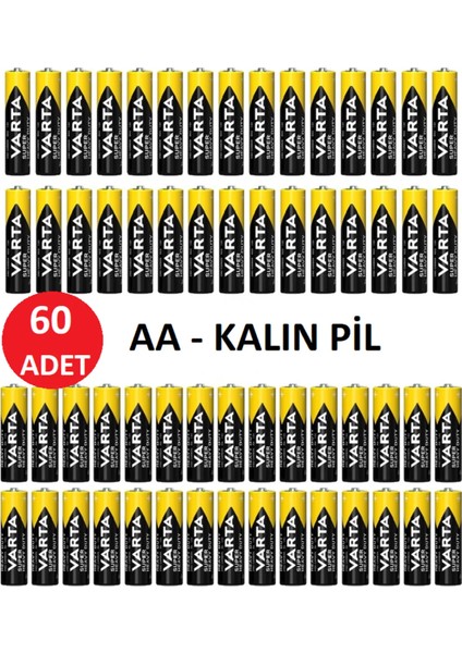 Super Heavy Duty Toplam 60 Adet Özel Pil Paketi - 60 Adet - Aa - Kalın Pil