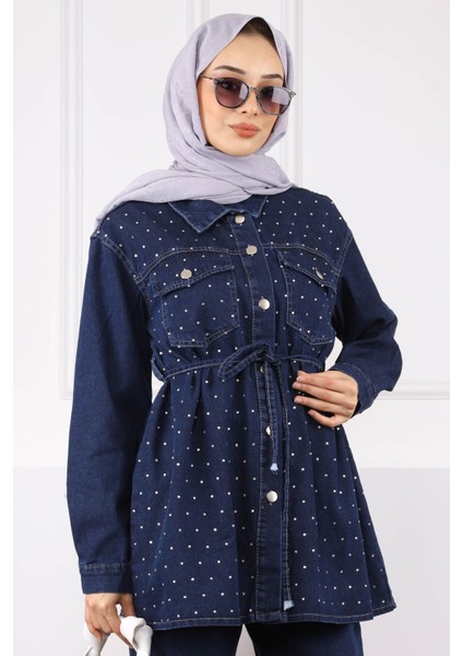 Lacivert Taşlı Ceket Pantolonlu Takım fırsatları