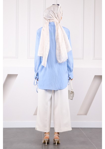 Bebe Mavi Kol Bağlamalı Gömlek fırsatları