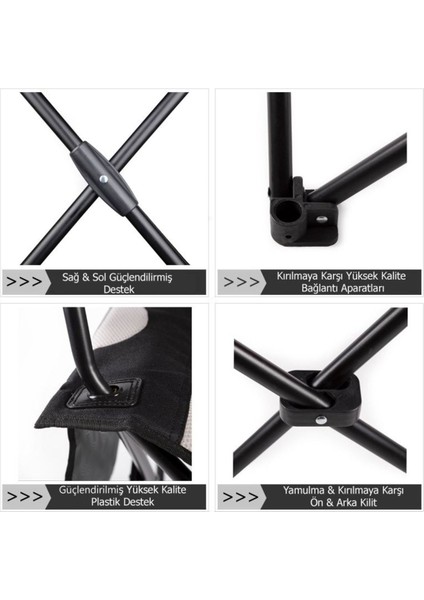 2 Adet Evolite Ultra Uzun Ömürlü Kamp Sandalyesi Gri Kamp Koltuğu Geniş Oturma Alanı modelleri