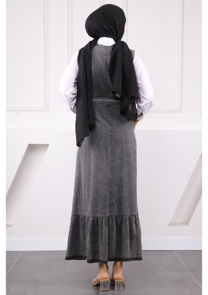 Füme Bel Kuşaklı Cepli Kot Jile modelleri