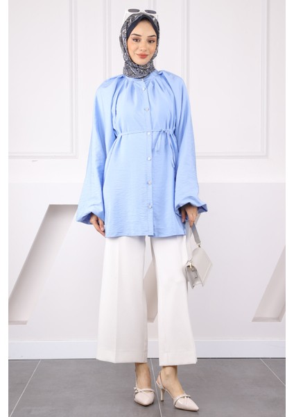 Bebe Mavi Balon Kol Kuşaklı Gömlek fiyatları