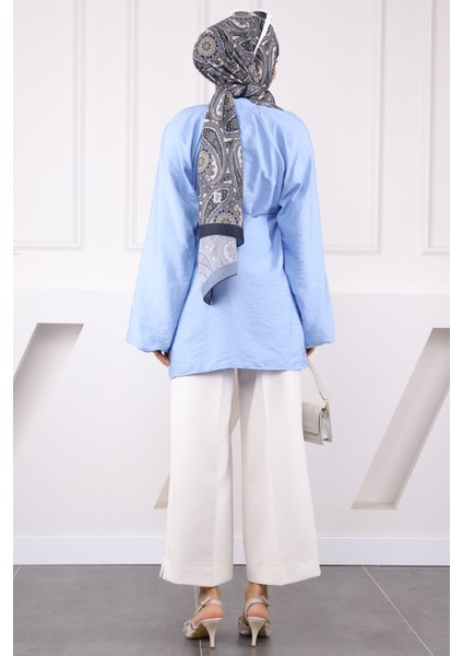 Bebe Mavi Balon Kol Kuşaklı Gömlek fırsatları