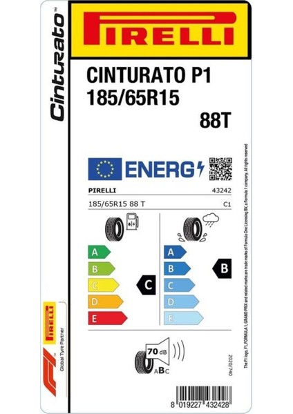 185/65 R15 88T Cinturato P1 Oto Yaz Lastiği (Üretim: 2024) modelleri