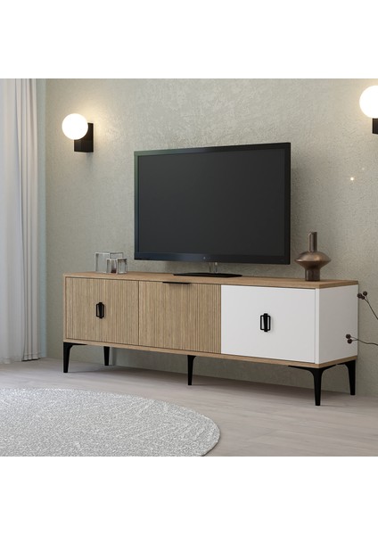 3502 Neva Tv Ünitesi 150 cm 3 Kapaklı Beyaz - Yunus - Sepet