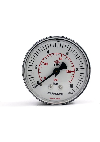 Q63 0-250 Bar Arka Bağl Gliserinli Manometre Metal Gövde Cam Kapak 1/4''