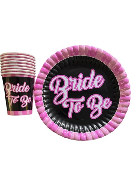 8li Karakterli Tabak Bardak Seti Bride To Be