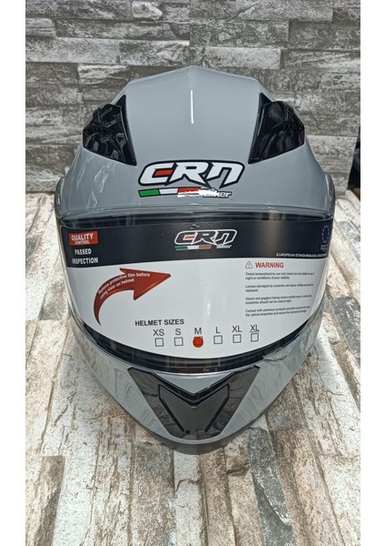 Çene Açılır Vizörlü Kask Gri