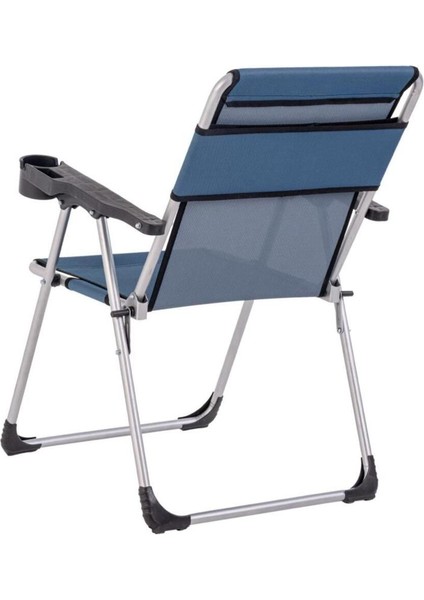 Katlanabilir Piknik ve Kamp Sandalyesi - Bardaklıklı - Rock - Safir (A-30)