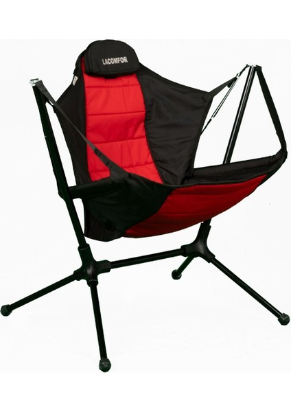 Sallanır Katlanabilir Kamp ve Plaj Sandalyesi | Taşınabilir Rahat Sandalye - Kırmızı