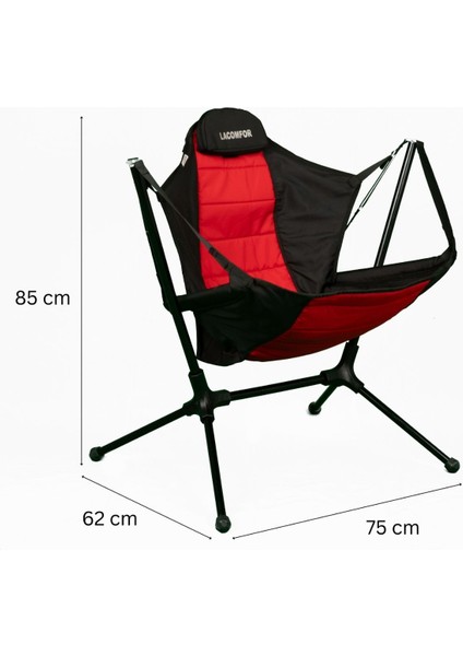 Sallanır Katlanabilir Kamp ve Plaj Sandalyesi | Taşınabilir Rahat Sandalye - Kırmızı fırsatları